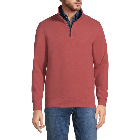 Lands’ End Bedford Rib Quarter Zip Sweater Nautical Red M - Picture 7 of 8